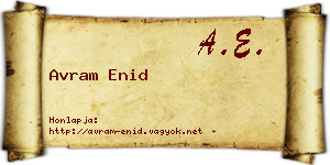 Avram Enid névjegykártya